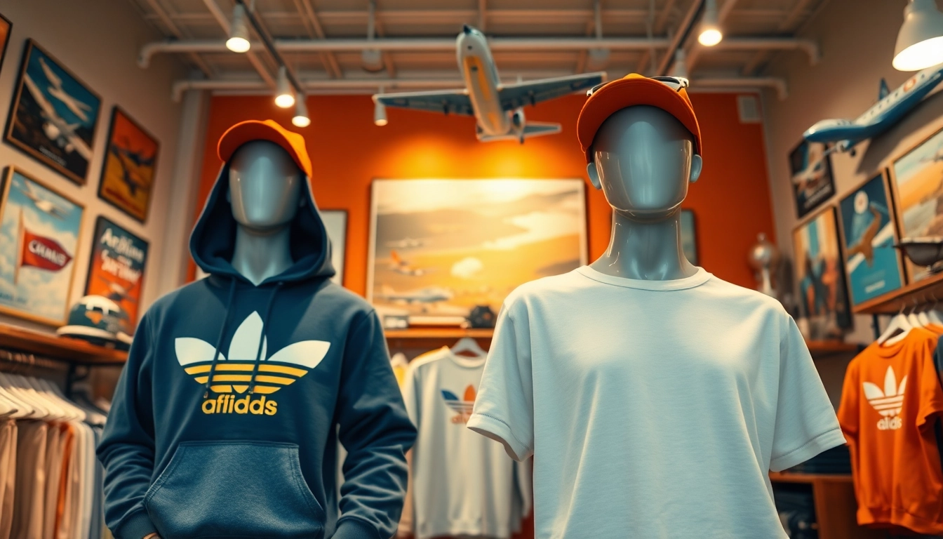 FLY88 aviation-themed clothing store showcasing unique apparel and designs.