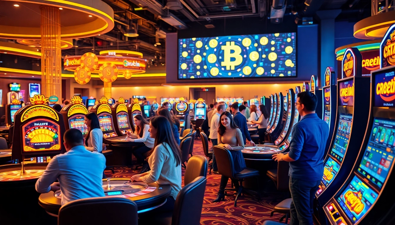 Mettant en avant le meilleur casino crypto avec des joueurs enthousiastes et des machines à sous lumineuses.