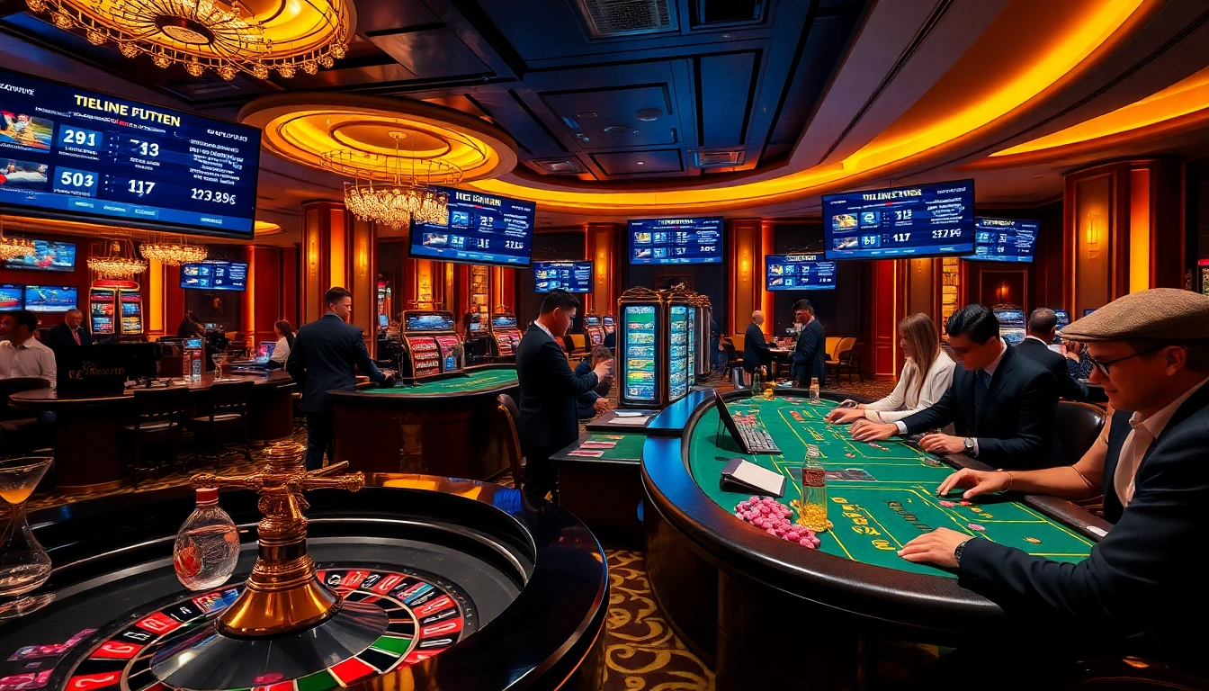 kkwin đăng nhập with thrilling casino action showcasing players, roulette wheels, and vibrant poker tables.