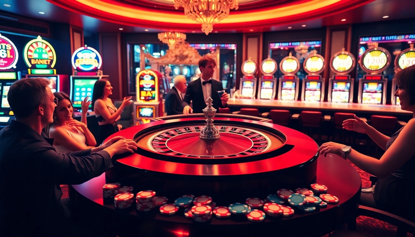 Experience the thrill of c168 at a vibrant casino with roulette and excited players.