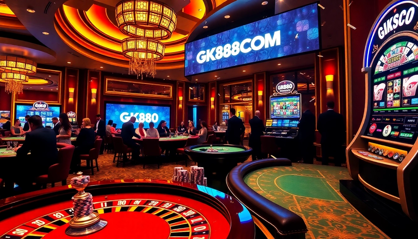 Experience the excitement at GK88 COM casino with vibrant games and festive atmosphere.