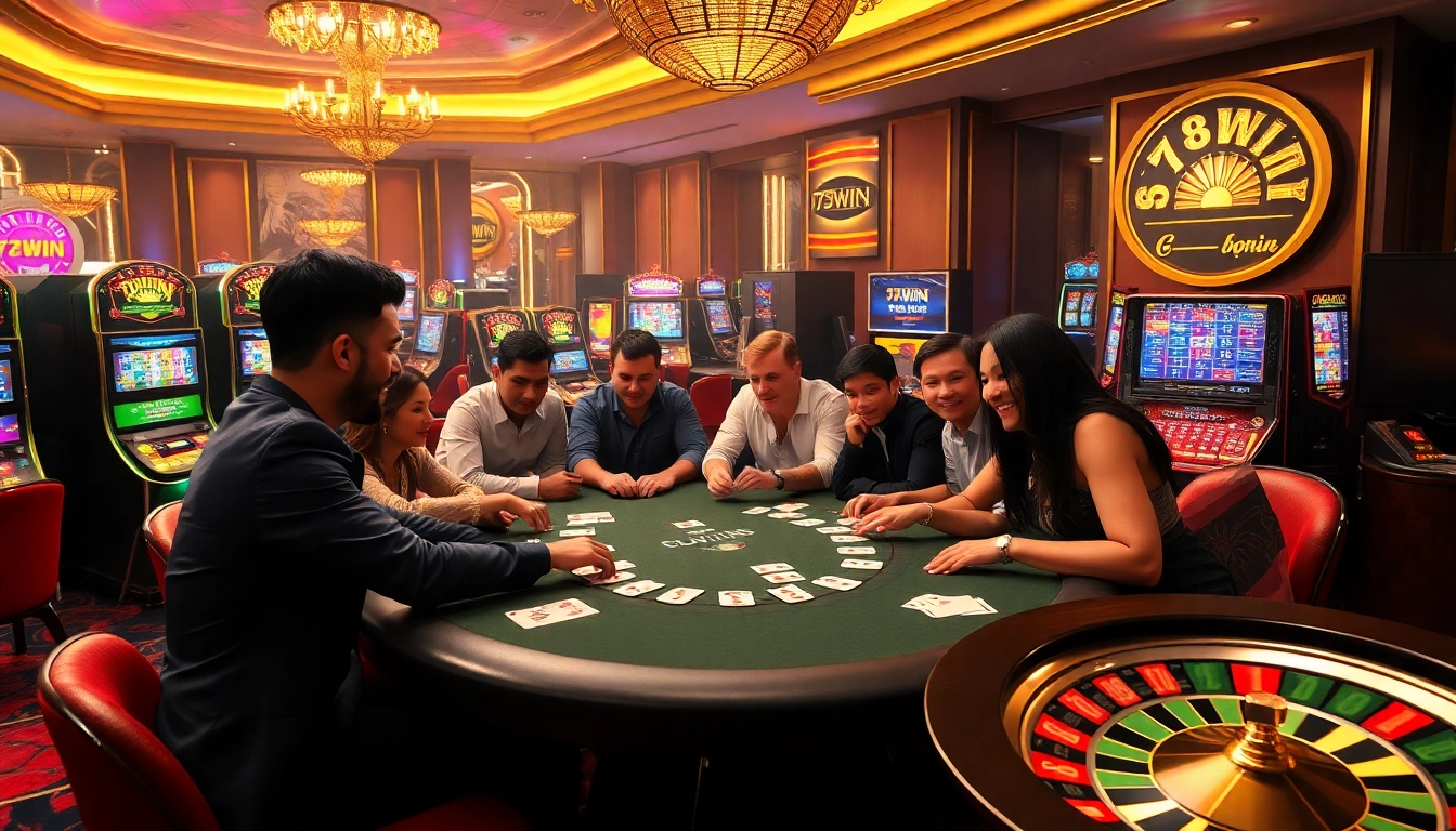 Experience the excitement of high-stakes gambling with 78WIN’s vibrant casino setting.