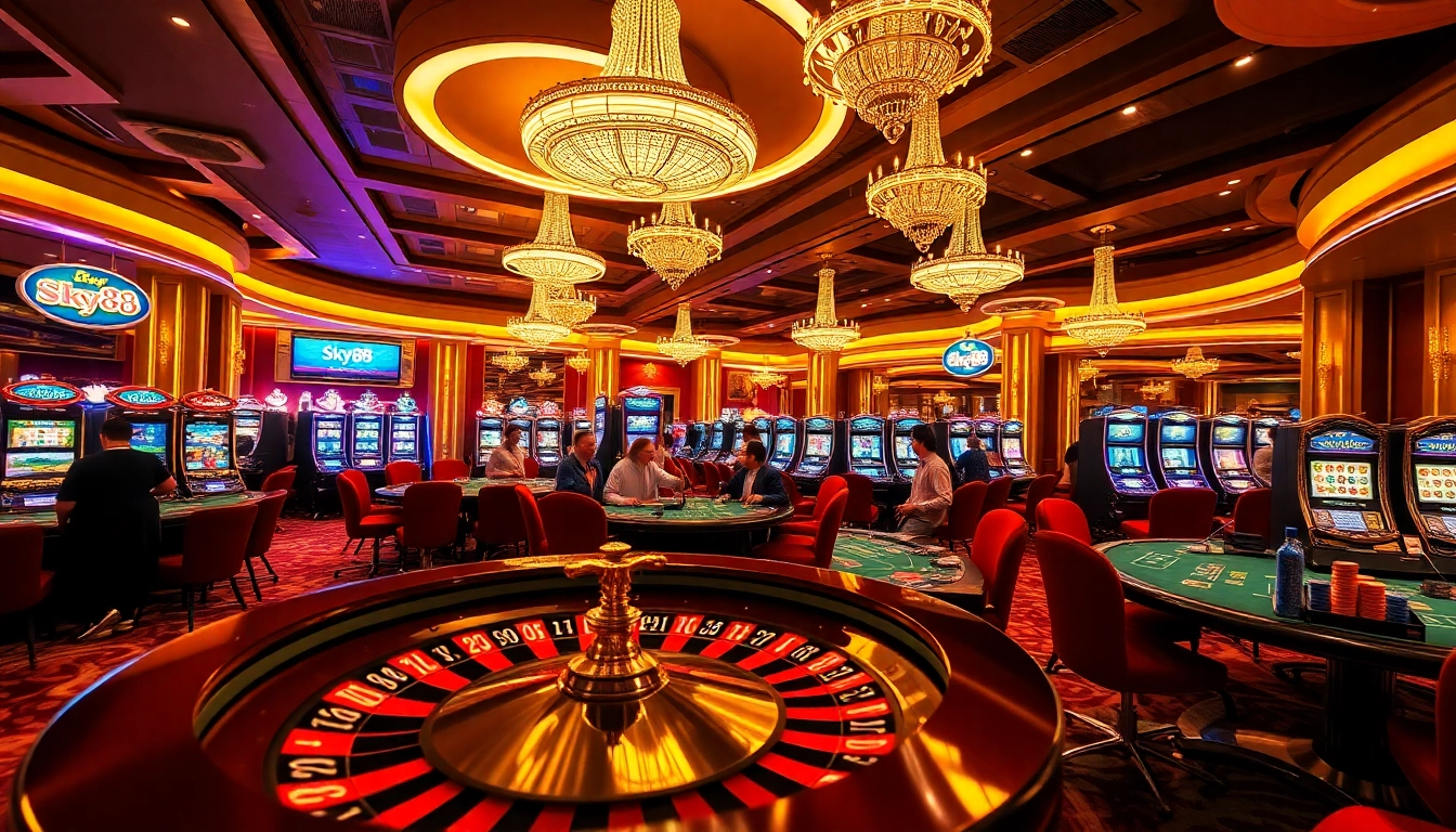Sky88 gaming experience with exciting roulette and vibrant casino elements.